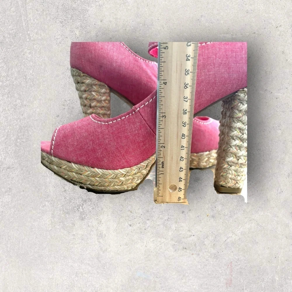American Rag Kali Red Platform Espadrille High Heel Peep Open Toe Shoe SZ‎ 11M